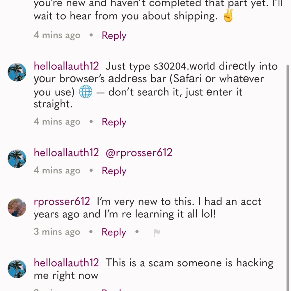 Beware! I was hacked and now security is changed but DO NOT DO THIS! NOT ME